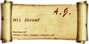 Ali József névjegykártya